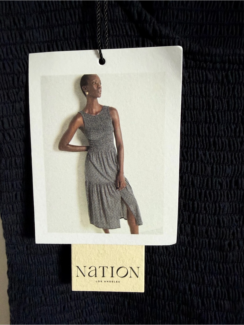 Nation LTD Navy Smocked Maxi Dress - Picture 6 of 9